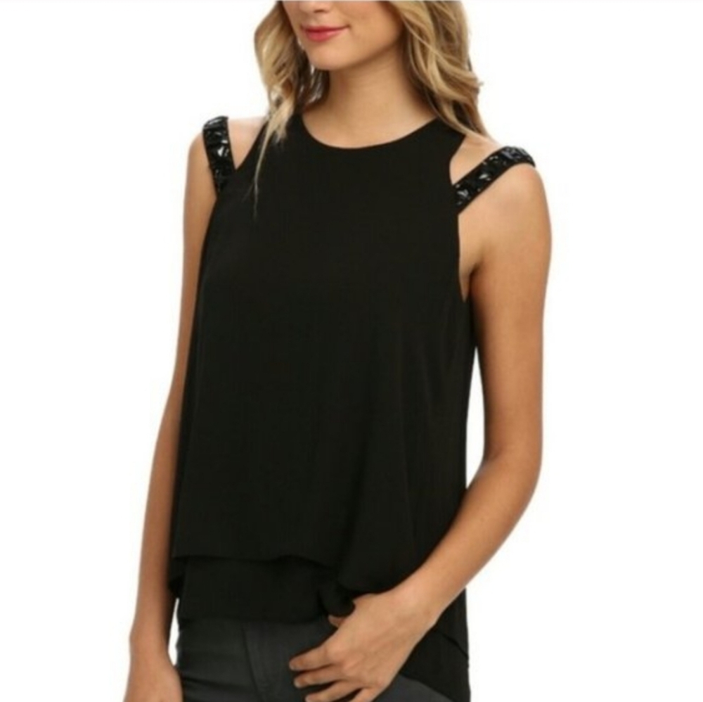BCBGMAXAZRIA TARAH LAYERED A-LINE TANK TOP